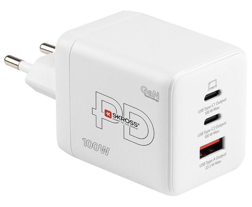 Skross Gyorstöltő 100W 2xUSB-C, USB, PD termék fő termékképe