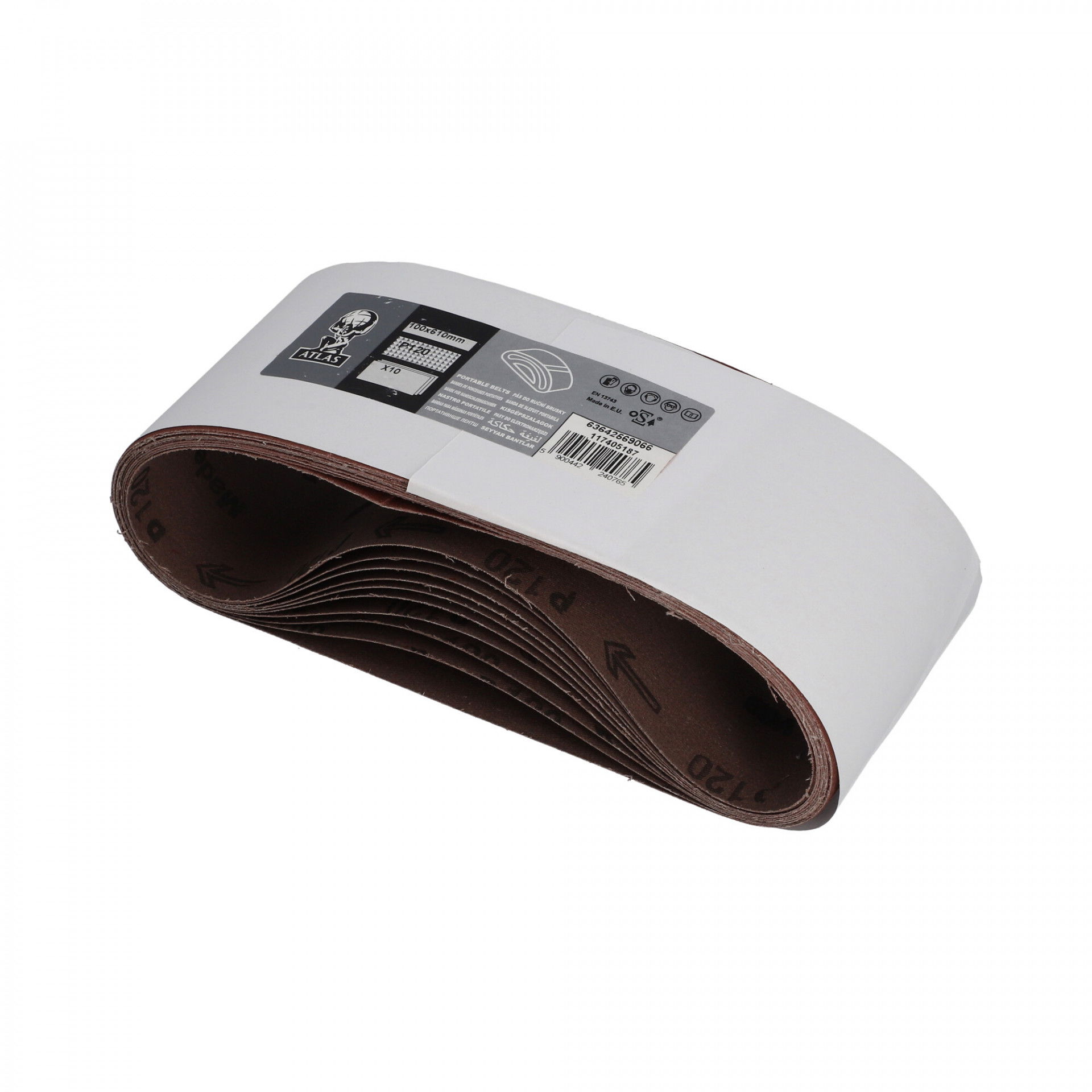 Atlas R230  csiszolószalag kézi szalagcsiszolóhoz 100x610mm P120, 10 db/csomag termék fő termékképe