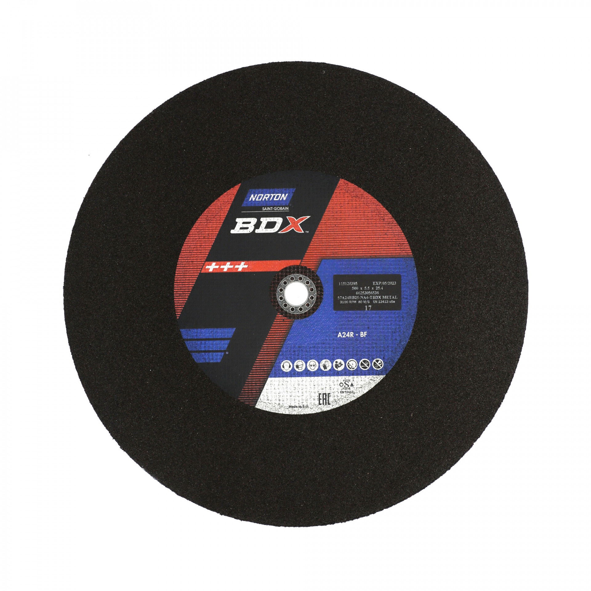 Norton Preciziós gépipari erősített vágókorong 500x5x25,4 mm 57A 24 R B25, 5 db/csomag termék fő termékképe