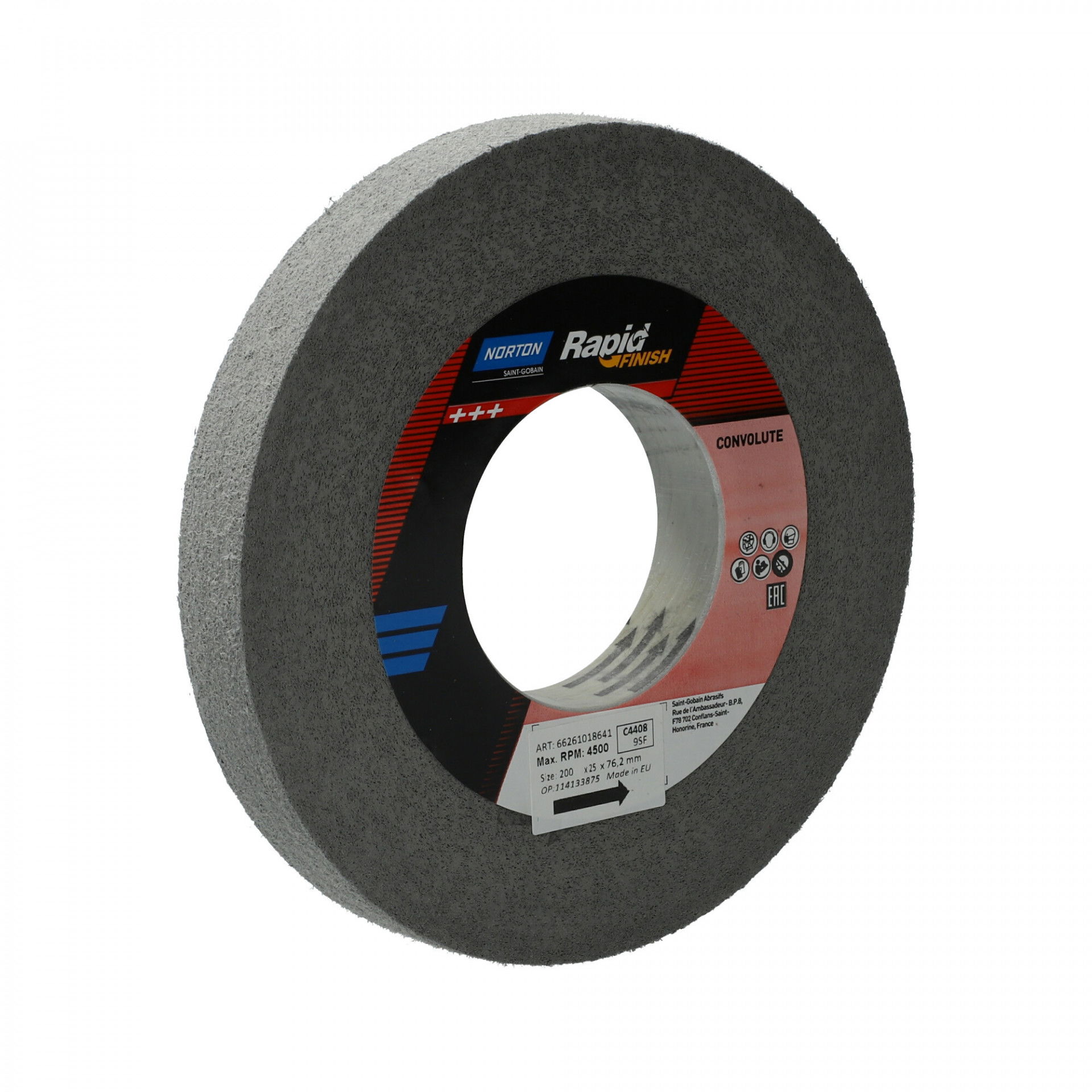 Norton Rapid Finish Series 1000 Long Life rost csiszolókorong 200x25x76mm Fine 9 SiC, 3 db/csomag termék fő termékképe