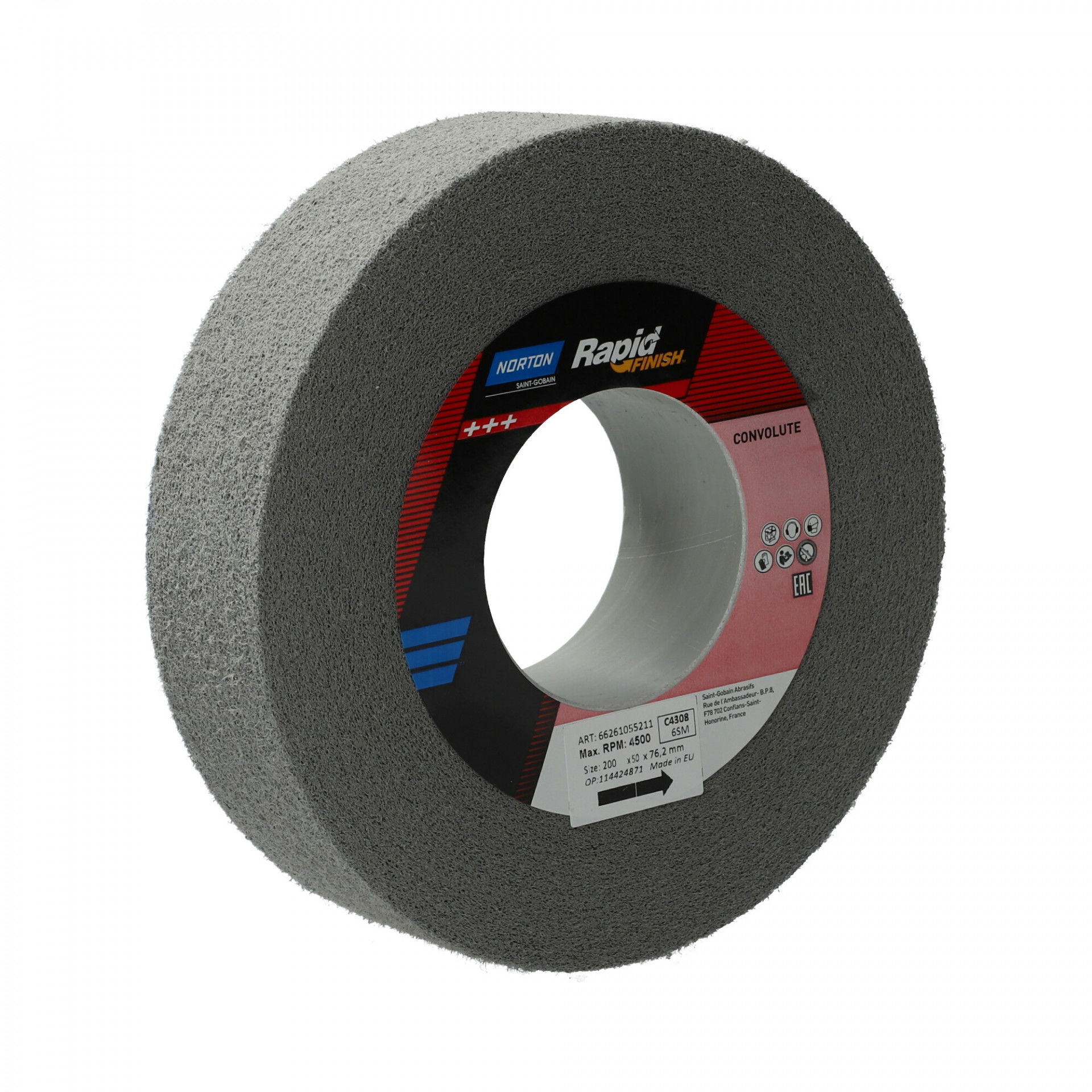 Norton Rapid Finish Series 1000 Long Life rost csiszolókorong 200x50x76mm Fine 6 Alox, 2 db/csomag termék fő termékképe