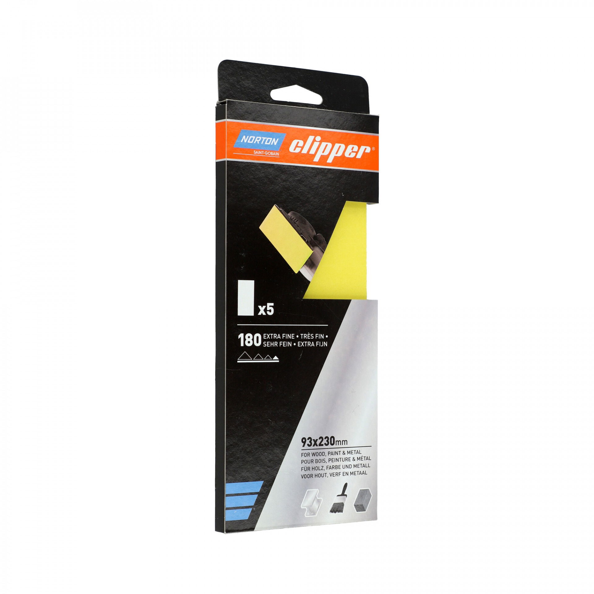Norton Clipper G131F csiszolóív 93x230mm P180, 5 db/csomag termék fő termékképe