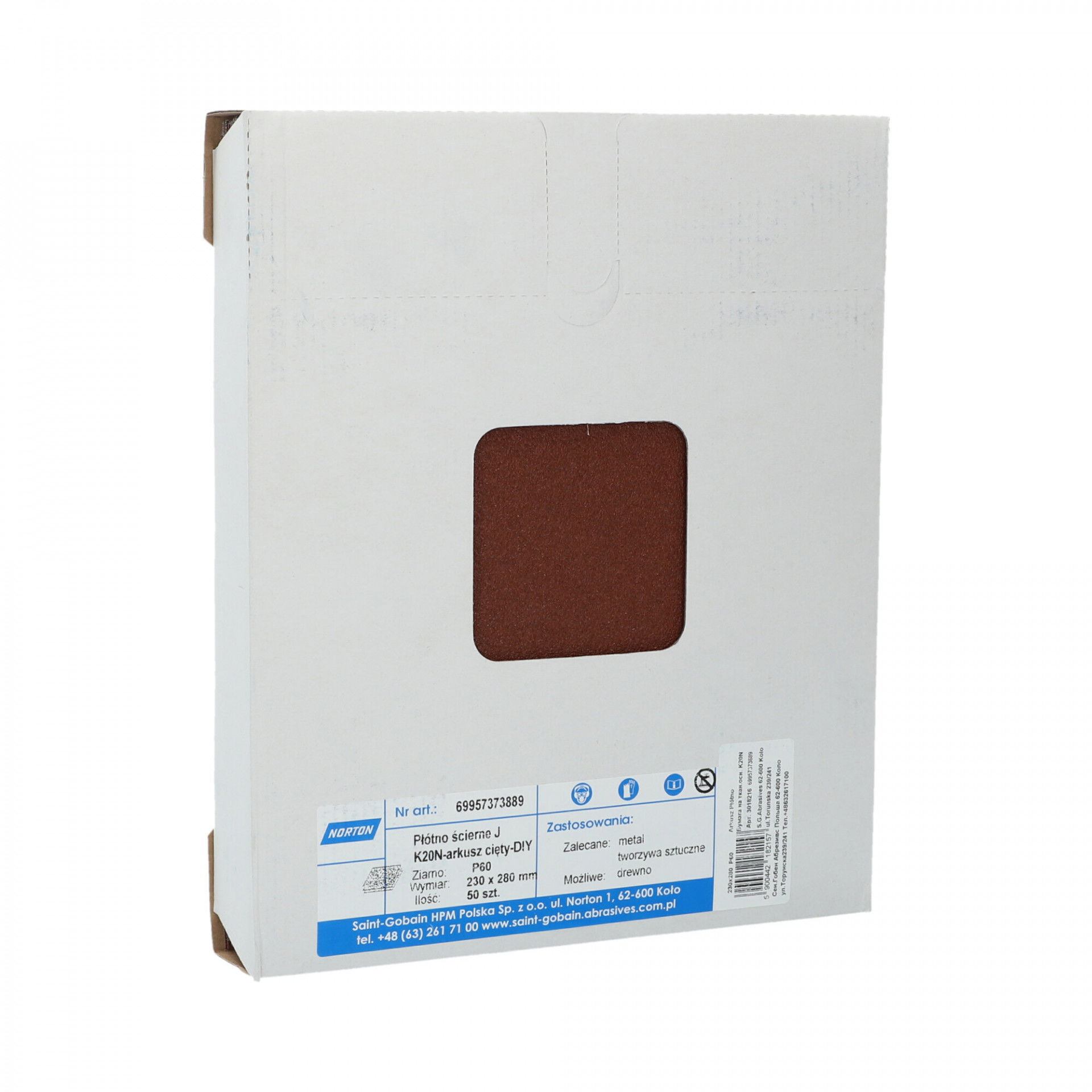 Norton K20N csiszolóvászon 230x280mm P60, 50 db/csomag termék fő termékképe