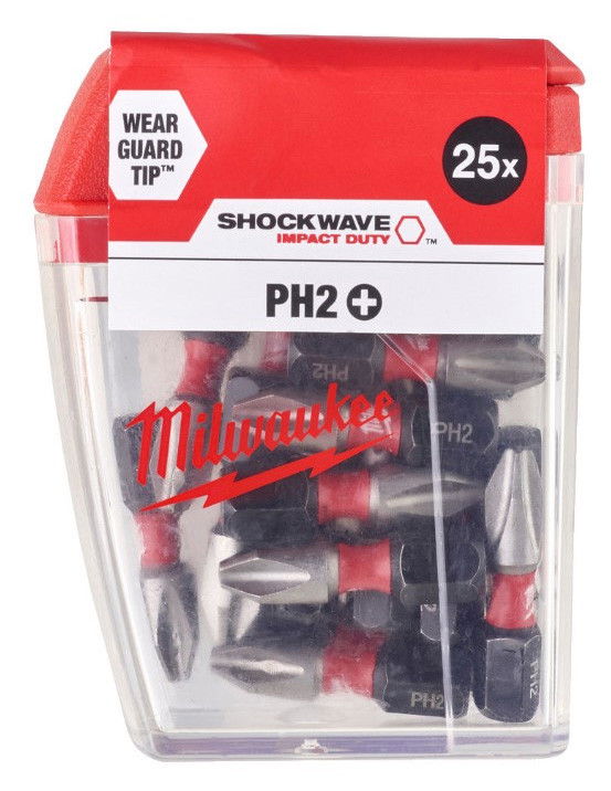 Milwaukee Shockwave Impact Duty™ csavarozó bit, 25 mm, PH 2, 25 db/csomag termék fő termékképe