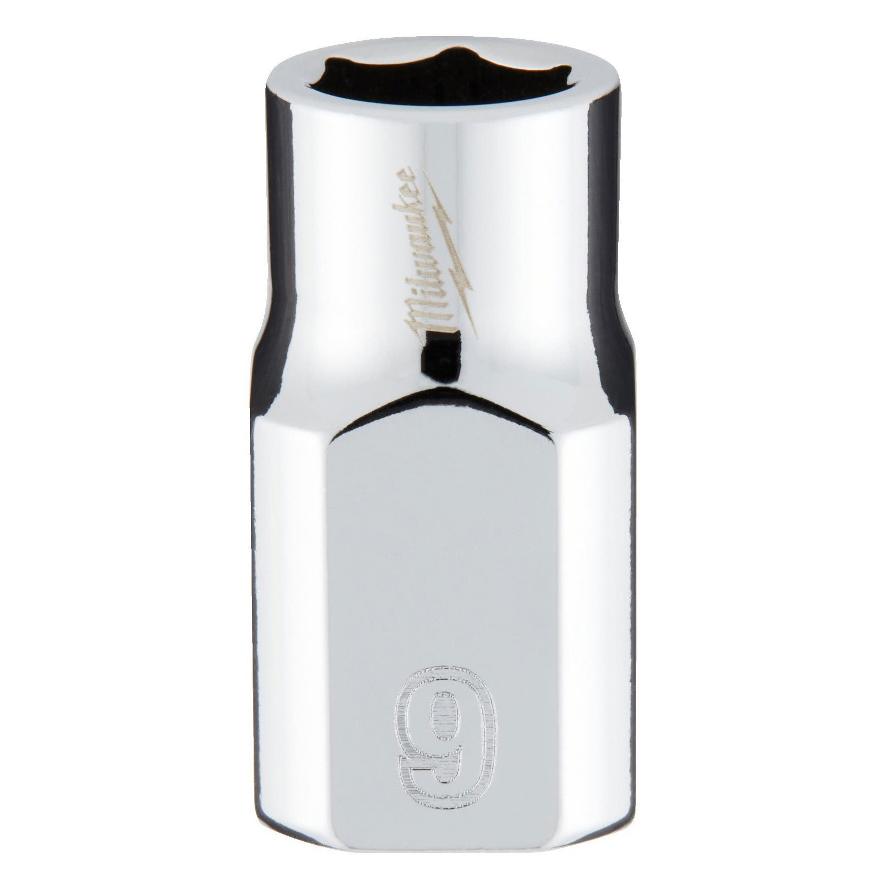 Milwaukee FOUR FLAT™ oldalú 3/8"-os dugókulcs fej, rövid, 6-lapú, 9 mm termék fő termékképe