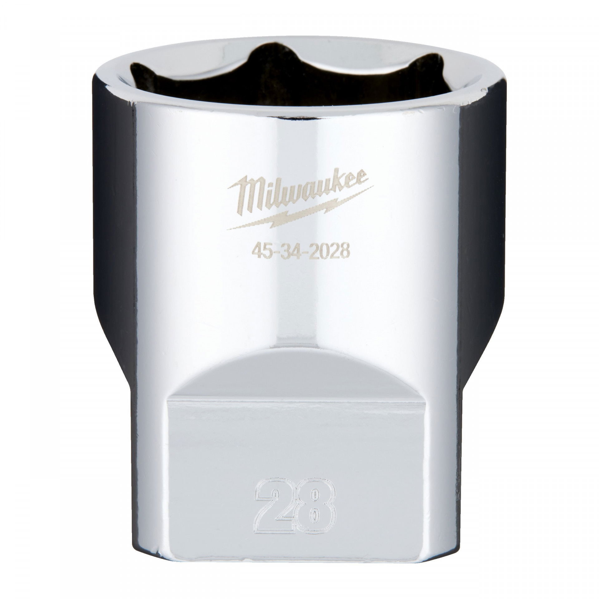 Milwaukee FOUR FLAT™ oldalú 1/2"-os dugókulcs fej, rövid, 6-lapú, 28 mm termék fő termékképe