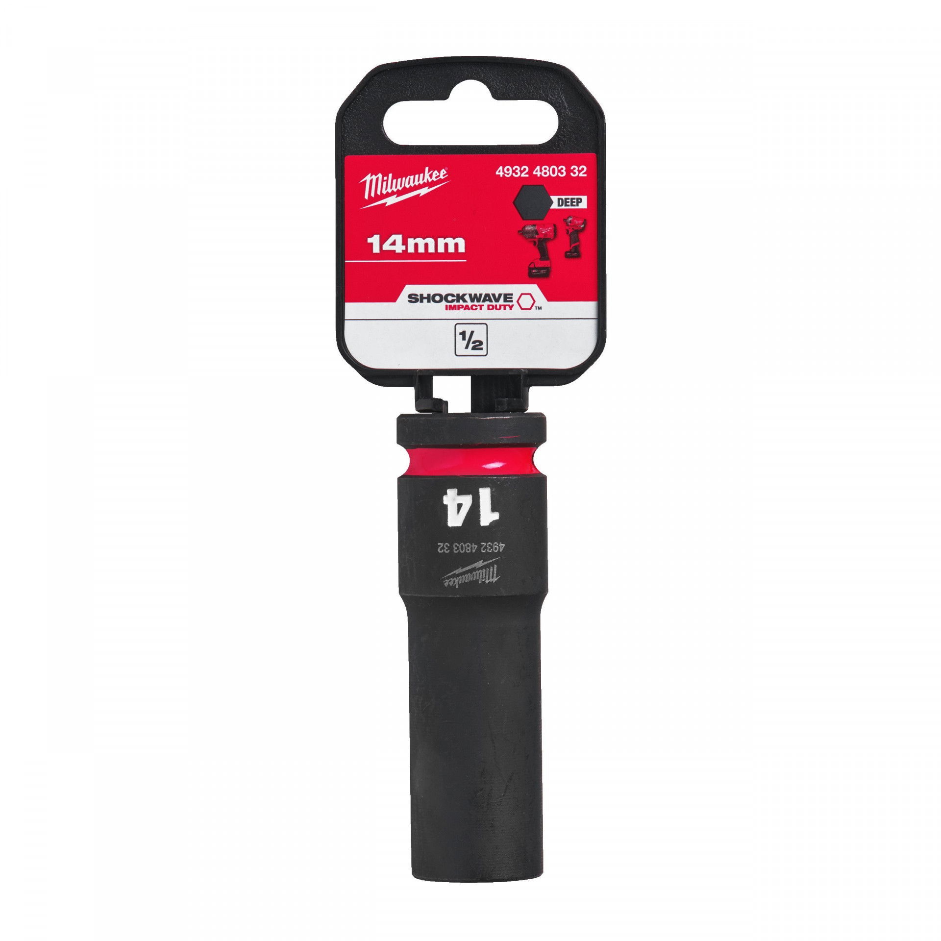 Milwaukee Shockwave Impact Duty™ 1/2"-os gépi dugókulcs fej, hosszú, 6-lapú, 14 mm termék fő termékképe