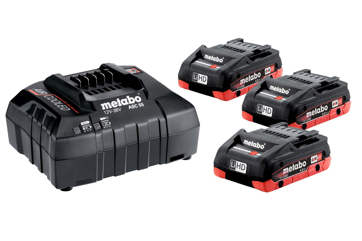 METABO 18 V-os akku csomag (3 x 4.0 Ah LiHD akku, töltő) termék fő termékképe