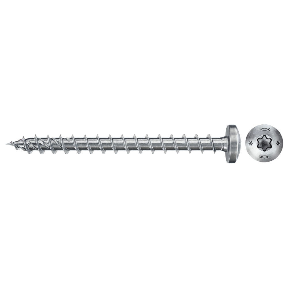 Fischer FPF II PTF 5.0 x 25 BC 200 lencsefejű, kékre horganyzott, végigmenetes forgácslapcsavar TX behajtással, 200 db/csomag termék fő termékképe